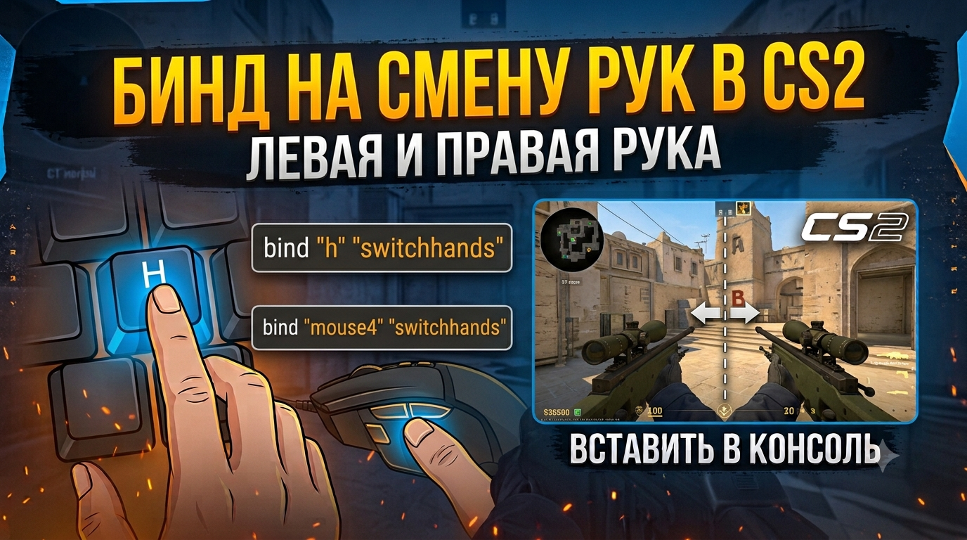 Бинд на руки КС2: смена рук одной клавишей